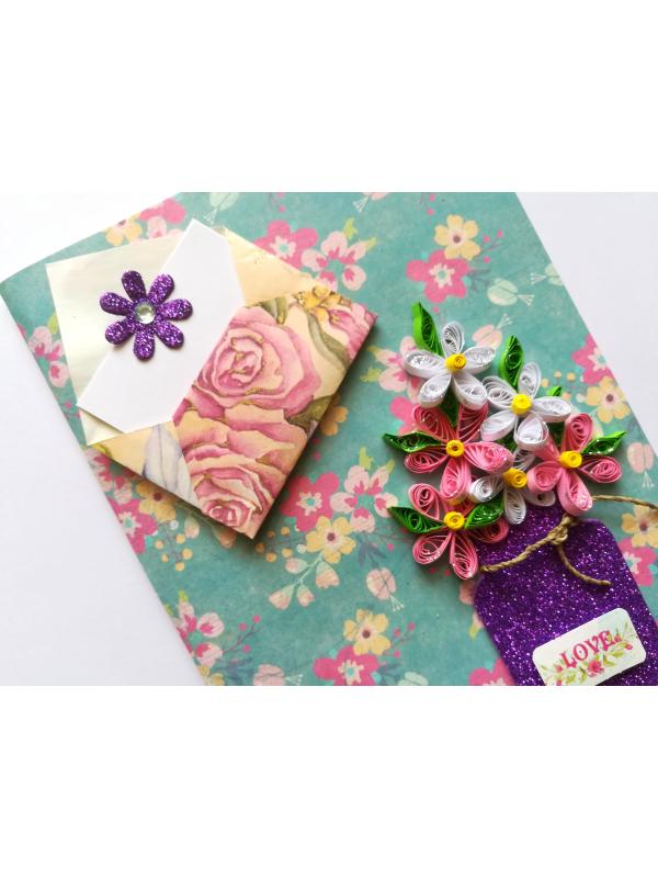 Sparkling Flower Jar with Envelope Greeting Card image