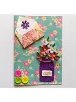 Sparkling Flower Jar with Envelope Greeting Card