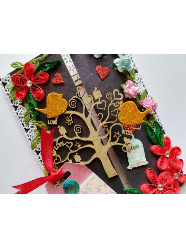 Love Greeting Card With Beautiful Tree image