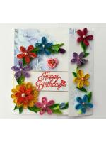 Multicolor Flowers Mini Scrapbook Greeting Card