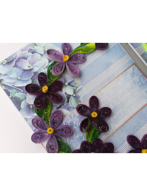 Purple Themed Flowers Mini Scrapbook Greeting Card image