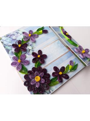 Purple Themed Flowers Mini Scrapbook Greeting Card