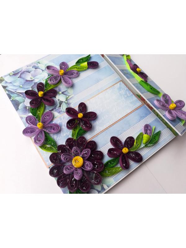 Purple Themed Flowers Mini Scrapbook Greeting Card image