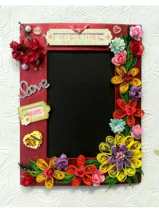 Quilled Red Theme Handmade Photo Frame image