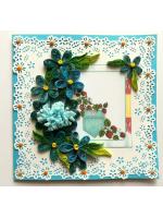 Blue Themed Quilled Flowers Greeting Card