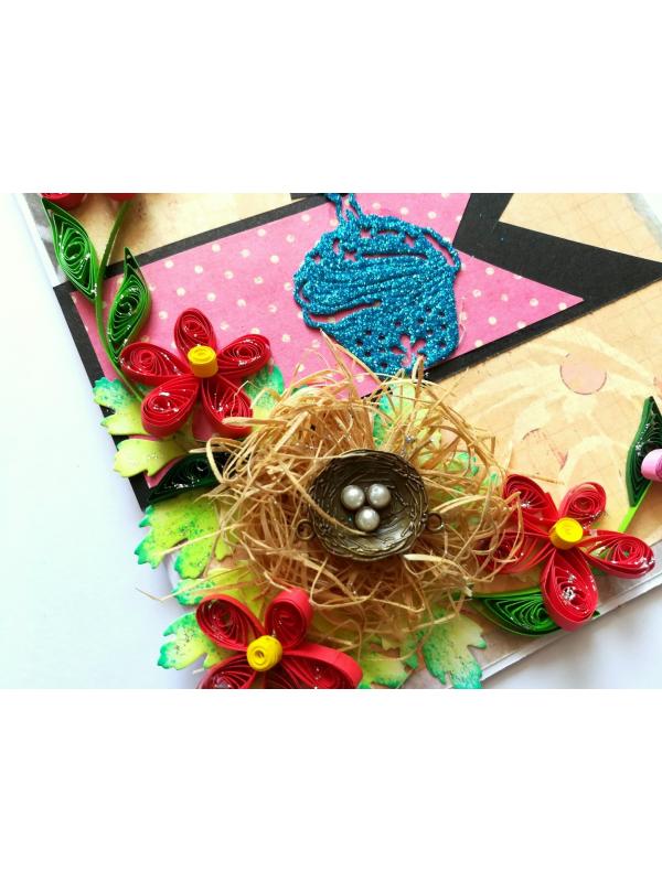 Handmade Bird Nest Birthday Greeting Card image