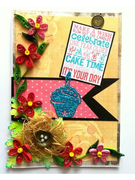 Handmade Bird Nest Birthday Greeting Card image