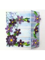 Purple Themed Flowers Mini Scrapbook Greeting Card