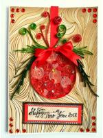 Christmas Ball New Year Handmade Greeting card