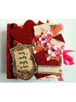Floral Theme Love Valentine Handmade Scrapbook