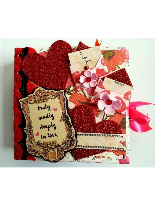 Floral Theme Love Valentine Handmade Scrapbook image