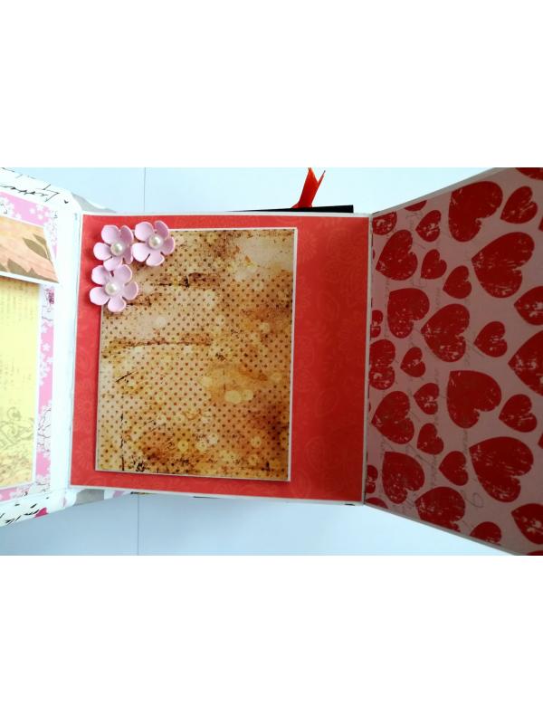 Floral Theme Love Valentine Handmade Scrapbook image