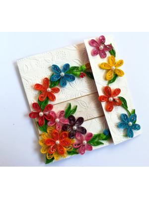 Multicolor Flowers Mini Scrapbook Greeting Card Multicolor Flowers Mini Scrapbook Greeting Card