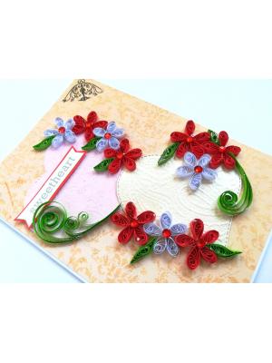 Quilled Flower Hearts Love Handmade Greeting Card
