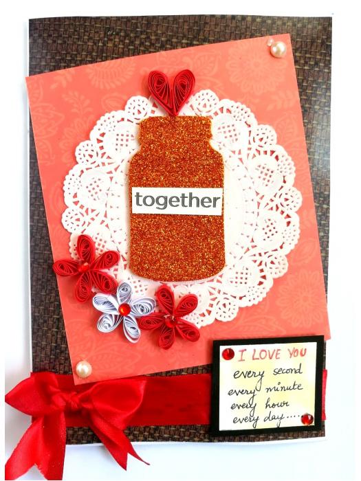 I Love You Pop Up Card Hearts Handmade image