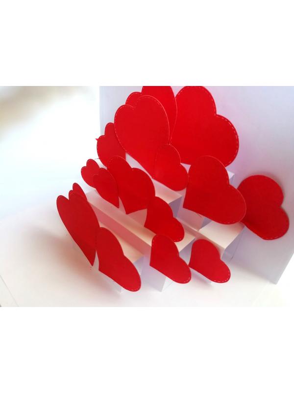 I Love You Pop Up Card Hearts Handmade image