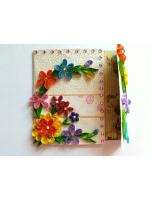 Multicolor Flowers Mini Scrapbook Greeting Card 