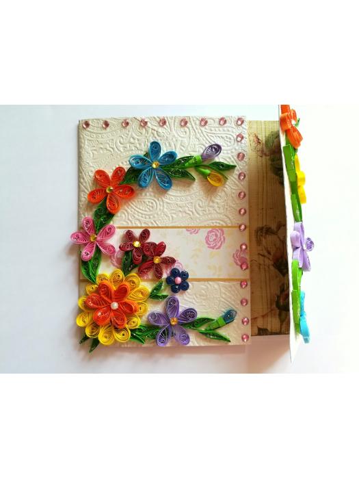 Multicolor Flowers Mini Scrapbook Greeting Card image