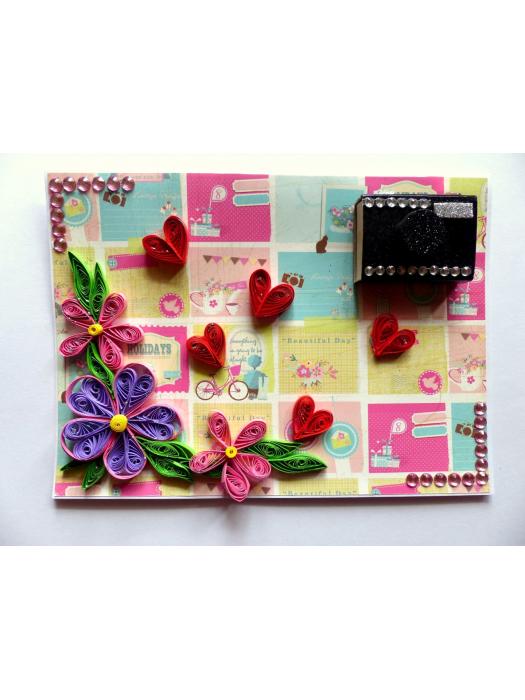 Quilled Flowers and Camera Card image