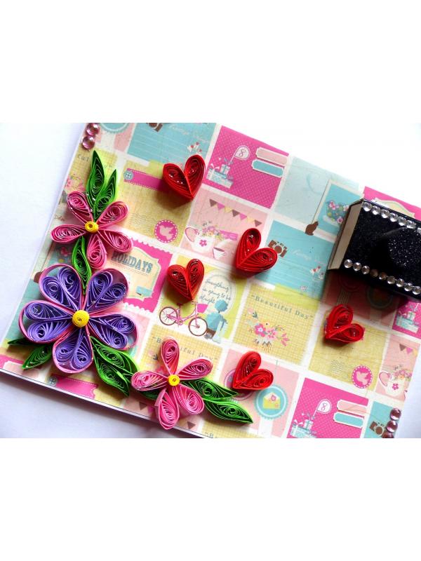 Quilled Flowers and Camera Card image