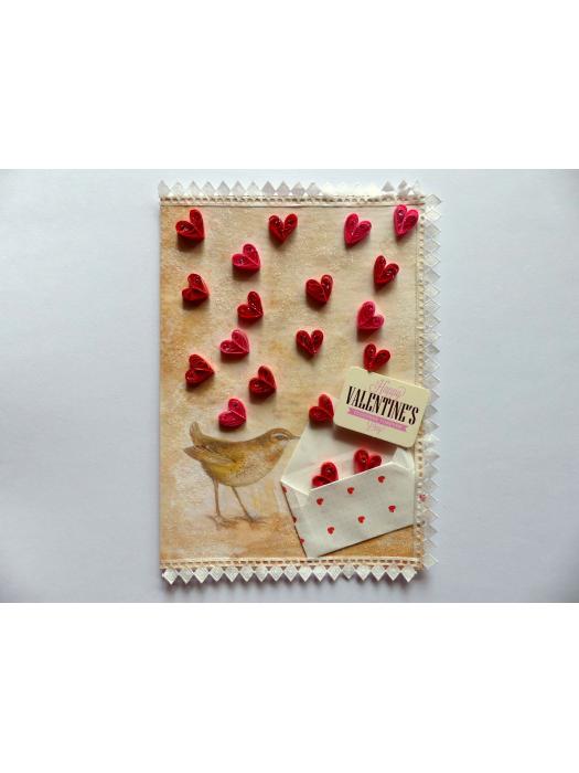 Valentine Raining Love Greeting Card image