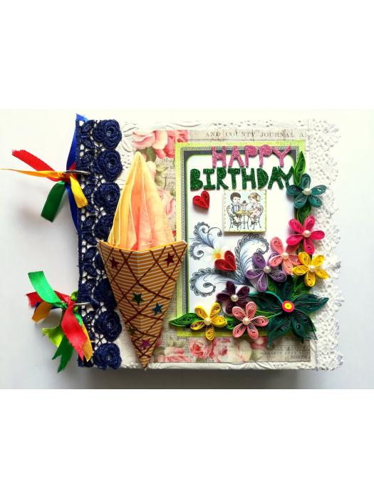 Happy Birthday Celebrate Handmade Scrapbook Album