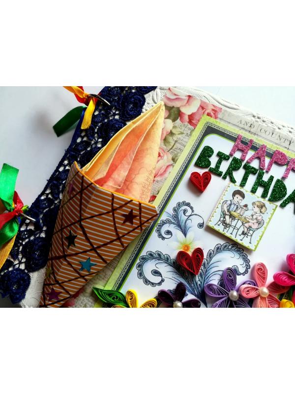 Happy Birthday Celebrate Handmade Scrapbook Album