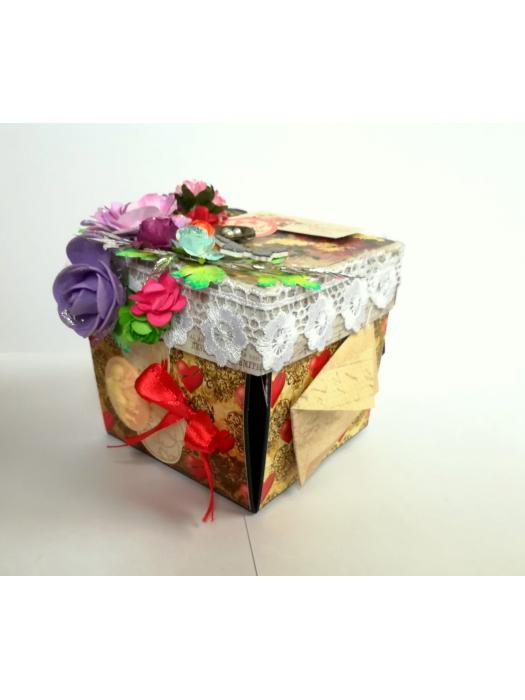 Floral Handmade Happy Birthday Explosion Box image