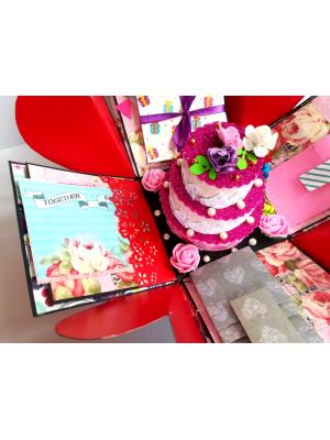 Floral Handmade Happy Birthday Explosion Box