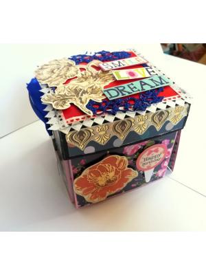 Blue Themed Birthday Explosion Box with Treasure Box