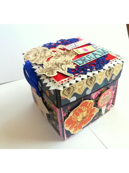 Blue Themed Birthday Explosion Box with Treasure Box image