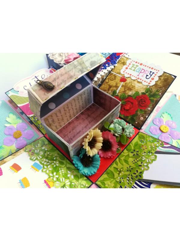 Blue Themed Birthday Explosion Box with Treasure Box image