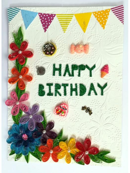 Happy Birthday Quilled Greeting Card image