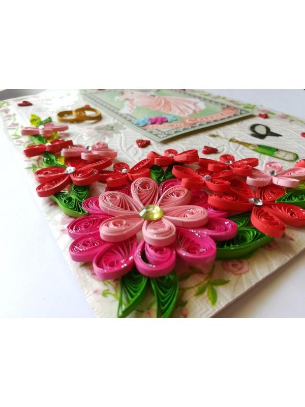 Happy Anniversary Quilled Flowers Greeting Card image