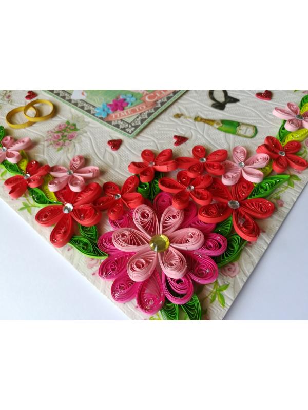 Happy Anniversary Quilled Flowers Greeting Card image