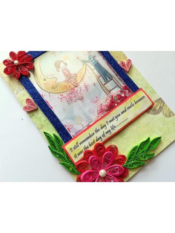 Love you to the Moon Shaker Greeting Card image