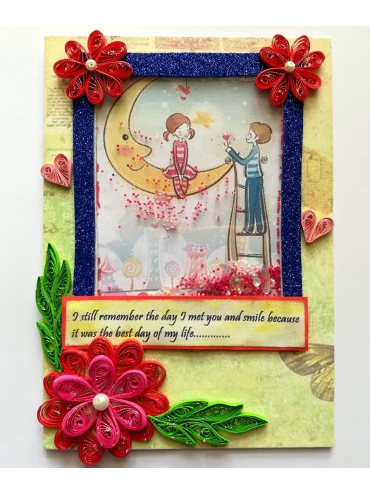 Love you to the Moon Shaker Greeting Card image