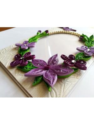 Purple Themed Photo Frame Greeting Card