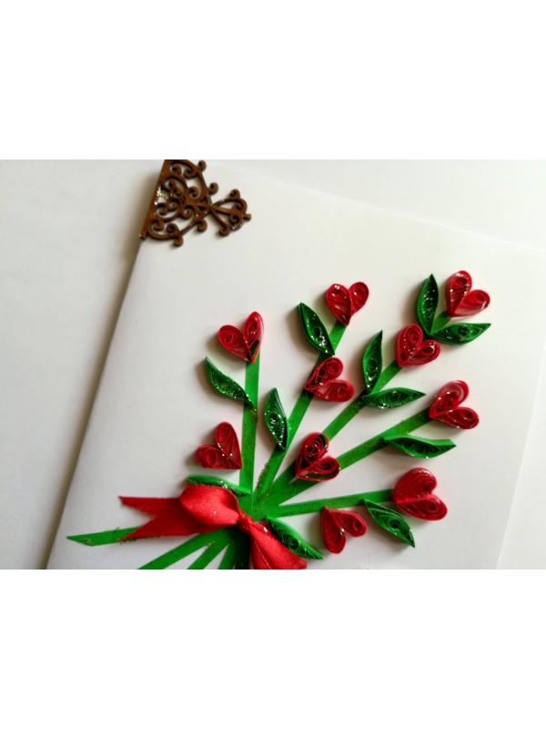 Quilled Small Hearts Bunch Greeting Card image