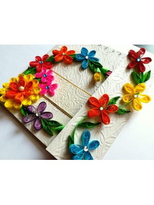 Multicolor Flowers Mini Scrapbook Greeting Card