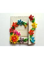 Multicolor Flowers Mini Scrapbook Greeting Card