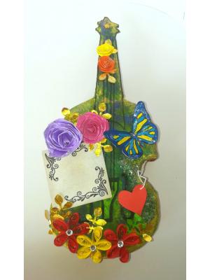 Beautiful Sparkling Colorful Paper 3d Guitar Gift