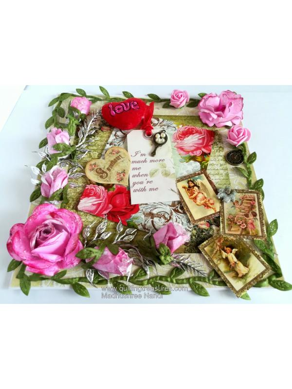 Too Much Love Greeting Card With Sparkling Roses image