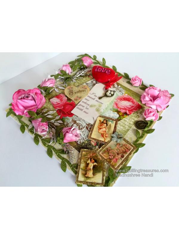 Too Much Love Greeting Card With Sparkling Roses image