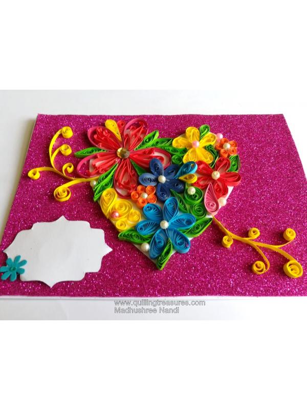 Evergreen Colorful Heart Greeting Card On Sparkling Base image