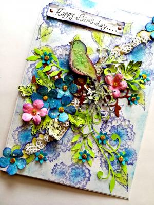 Sparkling Handmade Stamped Base Greeting Card