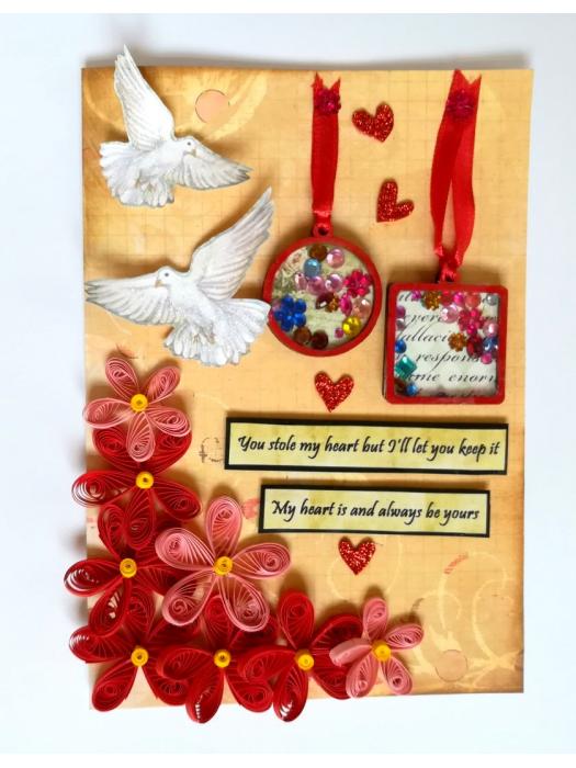 Sparkling Love Birds Shaker Greeting Card image