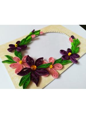 Purple Themed Quilled Photo Frame Card