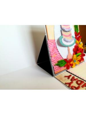 Happy Birthday with Quilled Flowers Greeting Card