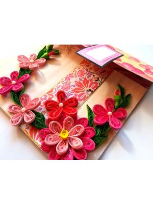 Pink Themed Mini Scrapbook Greeting Card